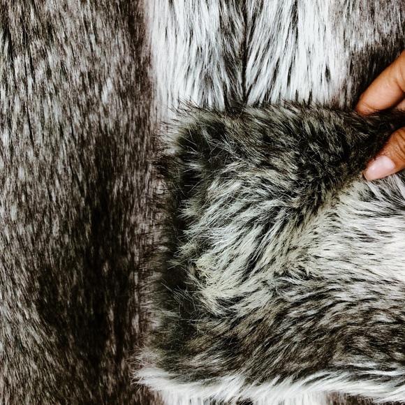 L’Affaire Faux Brown/Gray Fur Jacket M - Picture 5 of 15